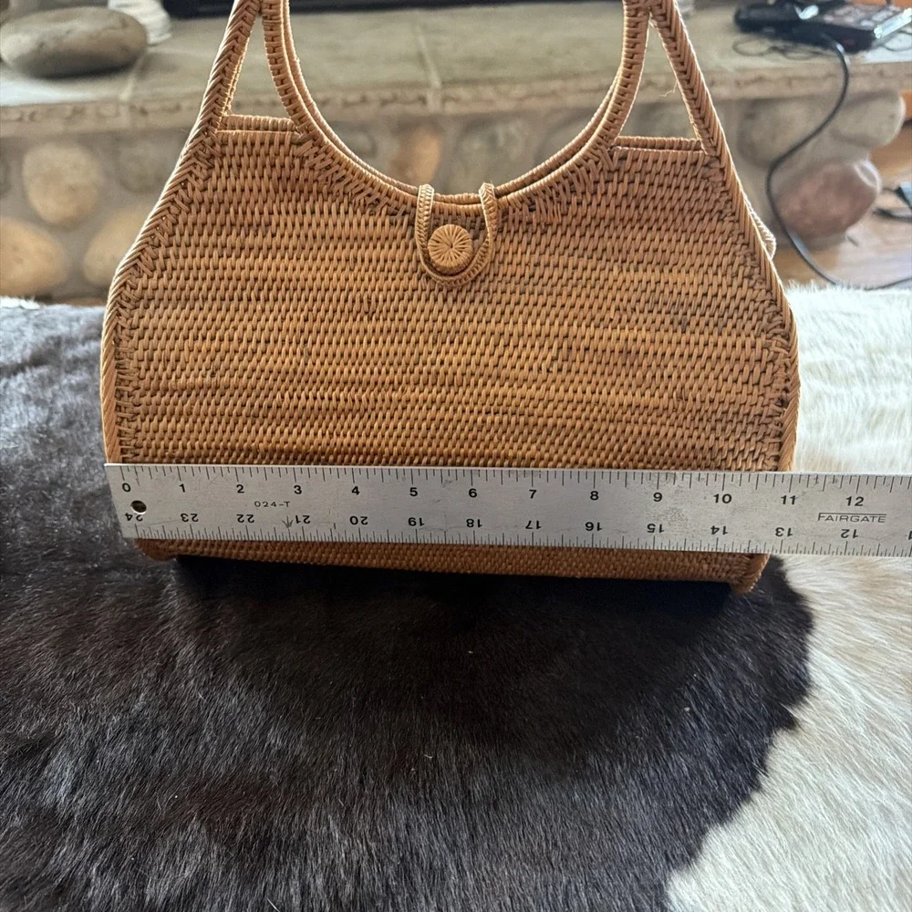 Rattan Bag Hand Woven In Kauai Hawaii Vintage New Never Used Made In Hawaii - Picture 10 of 12